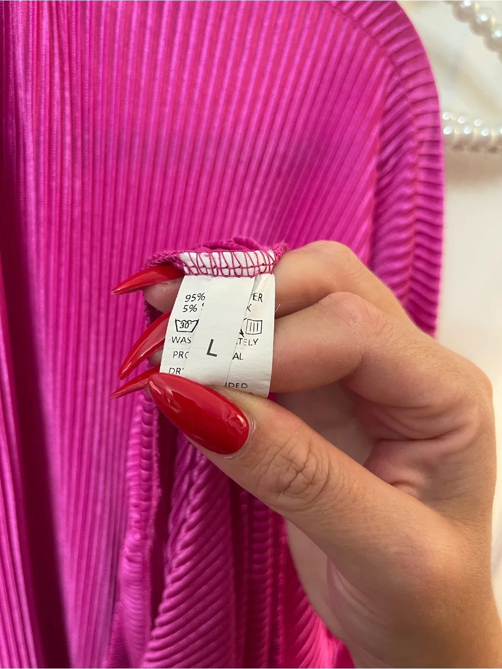 Women's Fuchsia Pleated Button-Up Top & Wide Leg Pants Set